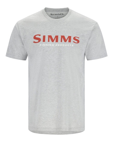 Simms Logo T-Shirt Grey Heather Crimson ryhmässä Vaatteet ja kengät / Vaatetus / T-paidat @ Sportfiskeprylar.se (12803-2023-20r)