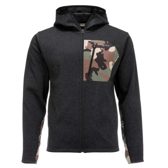 Simms CX Hoody Black Heather ryhmässä Vaatteet ja kengät / Vaatetus / Takit / Fleecetakit @ Sportfiskeprylar.se (13296-010-30r)