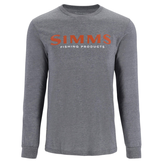 Simms Logo Shirt LS Athletic Heather ryhmässä Vaatteet ja kengät / Vaatetus / Villapaidat / Pitkähihaiset t-paidat @ Sportfiskeprylar.se (13626-1099-20r)