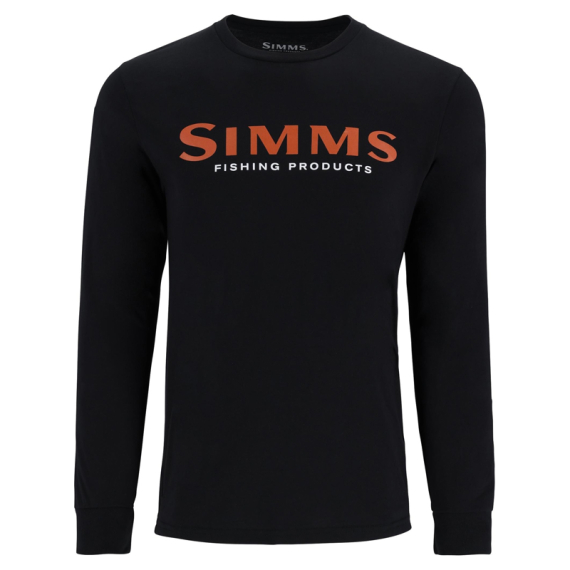 Simms Logo Shirt LS Jet Black ryhmässä Vaatteet ja kengät / Vaatetus / Villapaidat / Pitkähihaiset t-paidat @ Sportfiskeprylar.se (13626-1292-20r)