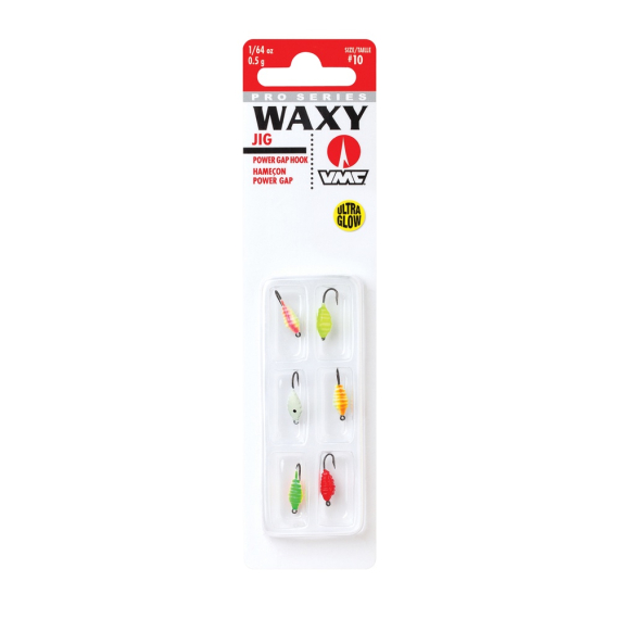 VMC Waxy Jig Kit 1,8g Glow 6-pack ryhmässä Uistimet / vieheet / Pilkkiminen jigi - vieheet / Mormyskas @ Sportfiskeprylar.se (149778NO)