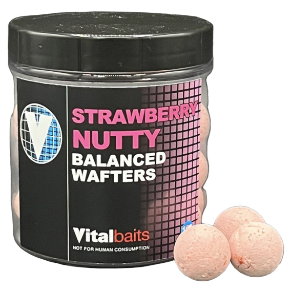 Vital Baits Strawberry Nutty Wafters 100 g ryhmässä Uistimet / vieheet / Boiliet, Hook-syötit & Mäski / Pop upit @ Sportfiskeprylar.se (17-0010r)