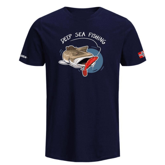 Fladen T-Shirt Hungry Cod Blue ryhmässä Vaatteet ja kengät / Vaatetus / T-paidat @ Sportfiskeprylar.se (22-652-Mr)