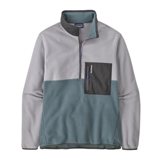 Patagonia M\'s Microdini 1/2 Zip P/O Nouveau Green w/Salt Grey ryhmässä Vaatteet ja kengät / Vaatetus / Villapaidat / Fleecepaidat @ Sportfiskeprylar.se (26200-NGSA-Mr)