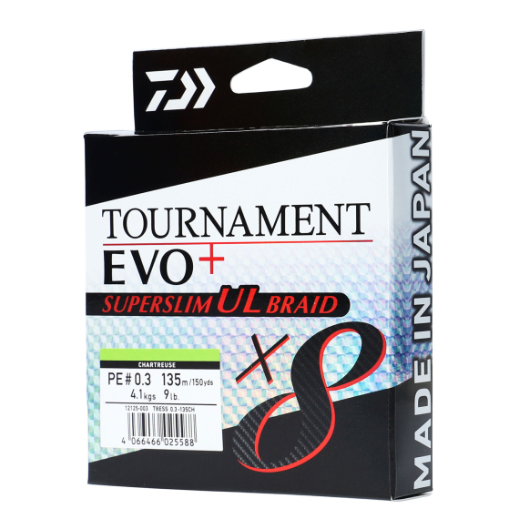 Daiwa Tournament X8 Braid Evo+ Superslim PE# ryhmässä Siimat / Kuitusiimat @ Sportfiskeprylar.se (32-223313r)