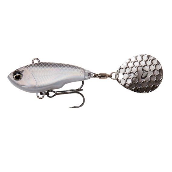 Savage Gear Fat Tail Spin 6,5cm, 16g Sinking - White Silver ryhmässä Uistimet / vieheet / Huuleton Crankbaits @ Sportfiskeprylar.se (71763)