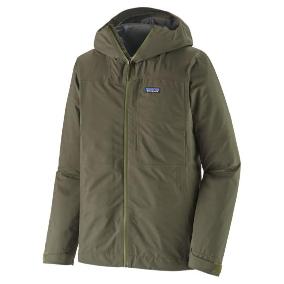 Patagonia M\'s Boulder Fork Rain Jacket Basin Green ryhmässä Vaatteet ja kengät / Vaatetus / Takit / Sadetakit @ Sportfiskeprylar.se (85140-BSNG-Sr)