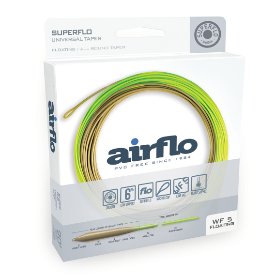 Airflo Superflo Universal Taper Floating Fly Line ryhmässä Siimat / Perhosiimat / Yhdenkäden siimat @ Sportfiskeprylar.se (ASF-UT-WF3F-MOSS-CHARTr)