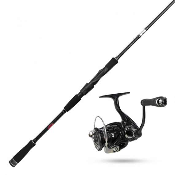 Daiwa Ninja Pitch Black Combo ryhmässä Kalastusmenetelmät / Heittokalastus / Yhdistelmät / Virvelisetit @ Sportfiskeprylar.se (DWNPBSET1)