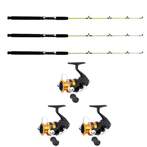 Shimano FX FC 4000/Wiggler Ismetespö Soft 118,5 cm 3-Pack Combo ryhmässä Kalastusmenetelmät / Talvikalastus / Jääkalastusyhdistelmät / Pilkkiminen sarjat @ Sportfiskeprylar.se (FX4000FCICE3PCS-SET)