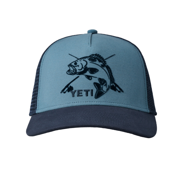 Yeti Fishing Bass 5 Panel Bow Fit Trucker Deep Blue/Navy ryhmässä Vaatteet ja kengät / Lippikset ja päähineet / Lippikset / Trucker lippikset @ Sportfiskeprylar.se (H020B)