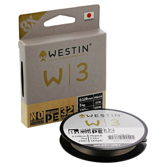 Westin W3 8 Braid 150m/165yds Smokey Grey ryhmässä Siimat / Kuitusiimat @ Sportfiskeprylar.se (L011-080-150r)