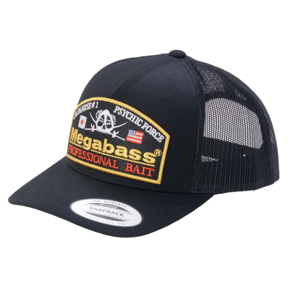 Megabass Cap Psychic Trucker Black/Black ryhmässä Vaatteet ja kengät / Lippikset ja päähineet / Lippikset / Trucker lippikset @ Sportfiskeprylar.se (MB-00000046713)