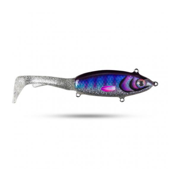 Pineslope Lures Goujon XL Slow Sink 25cm, 130g - Blue/Silver Glitter ryhmässä Uistimet / vieheet / Käsintehty vieheet / Käsintehty Tail baits @ Sportfiskeprylar.se (PSLGXLSS23-4)