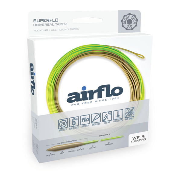 Airflo Superflo Ridge 2.0 Universal Taper Floating Fly Line ryhmässä Siimat / Perhosiimat / Yhdenkäden siimat @ Sportfiskeprylar.se (RSF-UT-WF3F-MO-CHr)