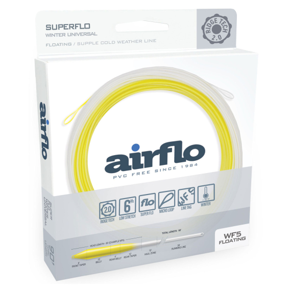 Airflo Superflo Ridge 2.0 Winter Supple Universal Taper Floating ryhmässä Siimat / Perhosiimat / Yhdenkäden siimat @ Sportfiskeprylar.se (RSFW-UT-WF4F-PY-WHr)