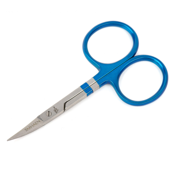 SMHAEN Scissor Curved 4\'\' Tungsten Carbide Fine Blade Blue ryhmässä Työkalut & Lisätarvikkeet / Pihdit & sakset / Leikkurit & sakset @ Sportfiskeprylar.se (SM-111)