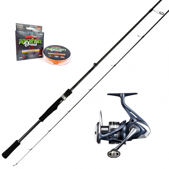 Shimano Miravel Lunker Stick Perch Combo ryhmässä Kalastusmenetelmät / Heittokalastus / Yhdistelmät / Virvelisetit @ Sportfiskeprylar.se (SSPSET-24)