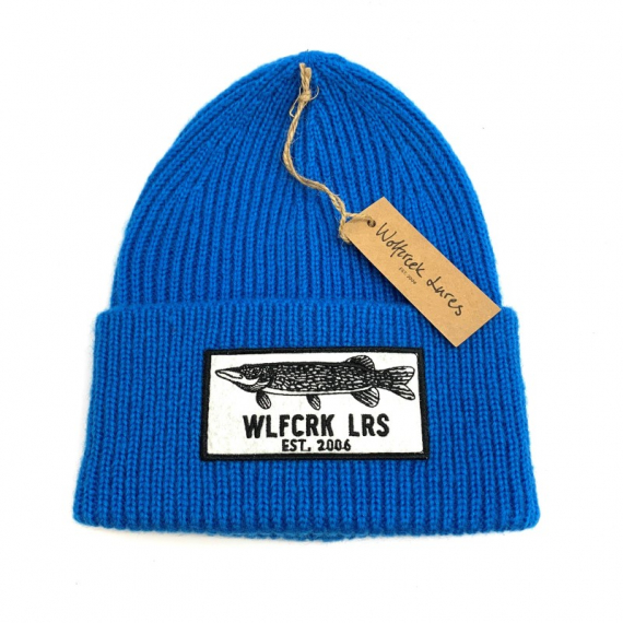 Wolfcreek Pike Patch Knitted Beanie - Blue ryhmässä Vaatteet ja kengät / Lippikset ja päähineet / Lakit & pipot @ Sportfiskeprylar.se (WCL-05-BEANIE-03-BLUE)