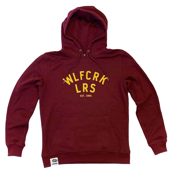 Wolfcreek Lures Logo Hoodie, Burgundy ryhmässä Vaatteet ja kengät / Vaatetus / Villapaidat / Hupparit @ Sportfiskeprylar.se (WCL-05-HOOD-03-BRGr)