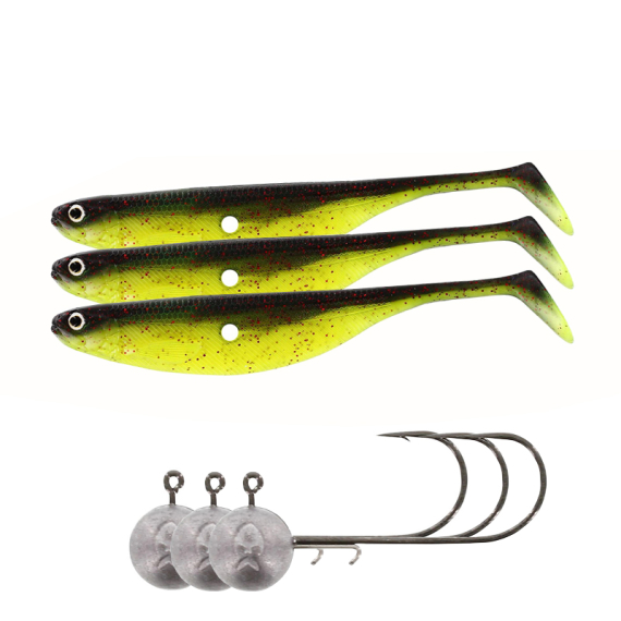 Westin ShadTeez Hollow w. Westin Jigheads 8 cm, 4/0 ryhmässä Uistimet / vieheet / Softbaits / Kumikalat / Ahven heittojigit & Kuha heittojigit @ Sportfiskeprylar.se (WESTINHOLLOWJIGHEAD)