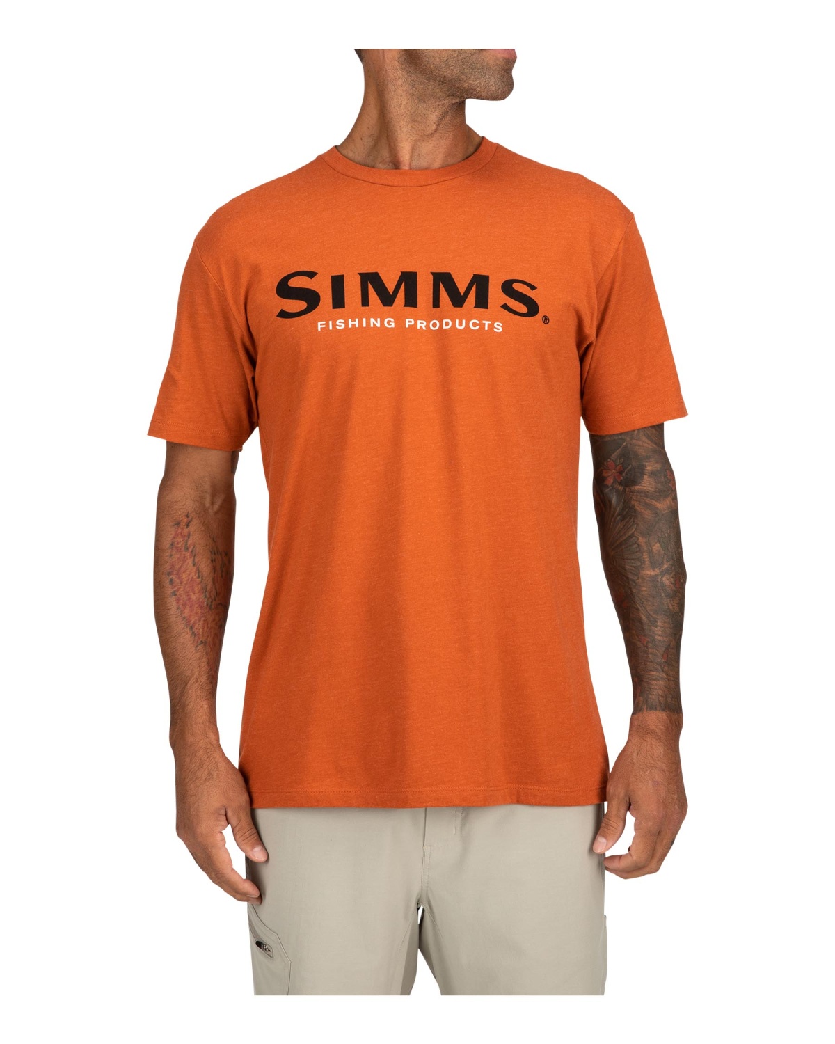 T-Shirt Simms Wood Trout Fill Adobe Heather