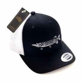 Wolfcreek Pike Logo Trucker Snapback, Black/White, One Size