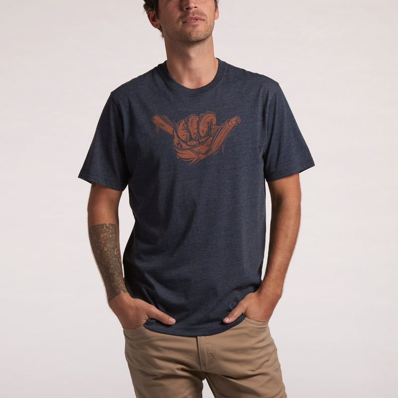 Howler T-Shirt Fish Shaka Navy Heather S