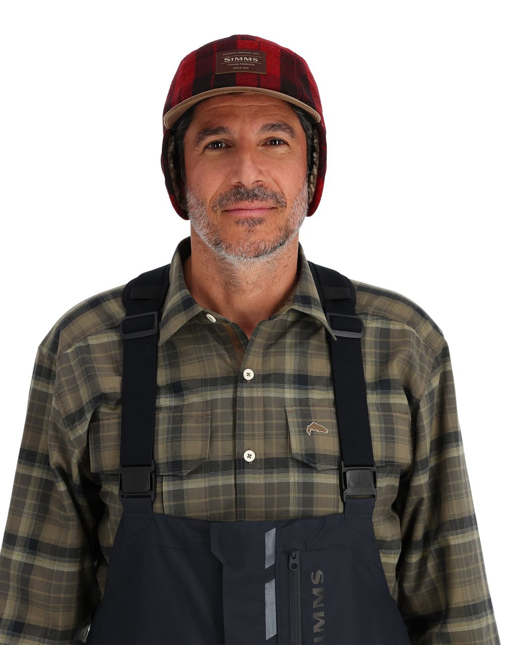 Simms Coldweather Cap Red Buffalo Plaid