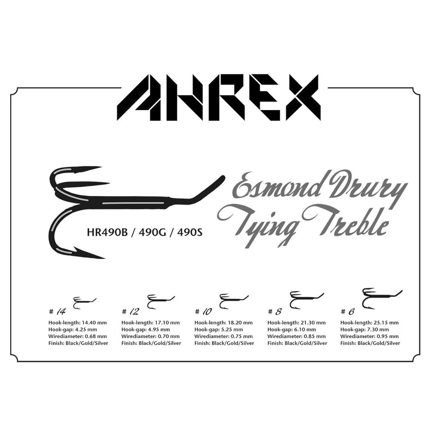 Ahrex HR490B ED Tying Treble 5-pack